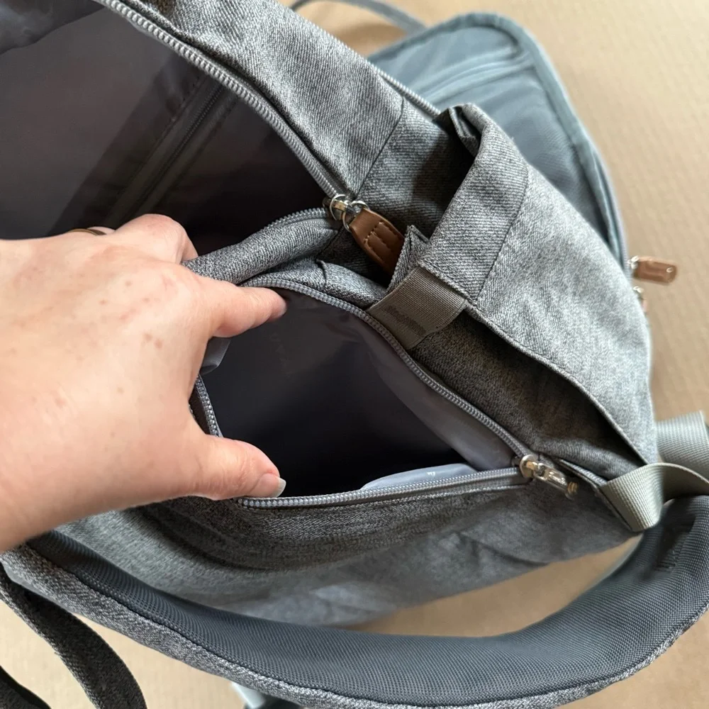 Ruvalino Gray Diaper Backpack Bag